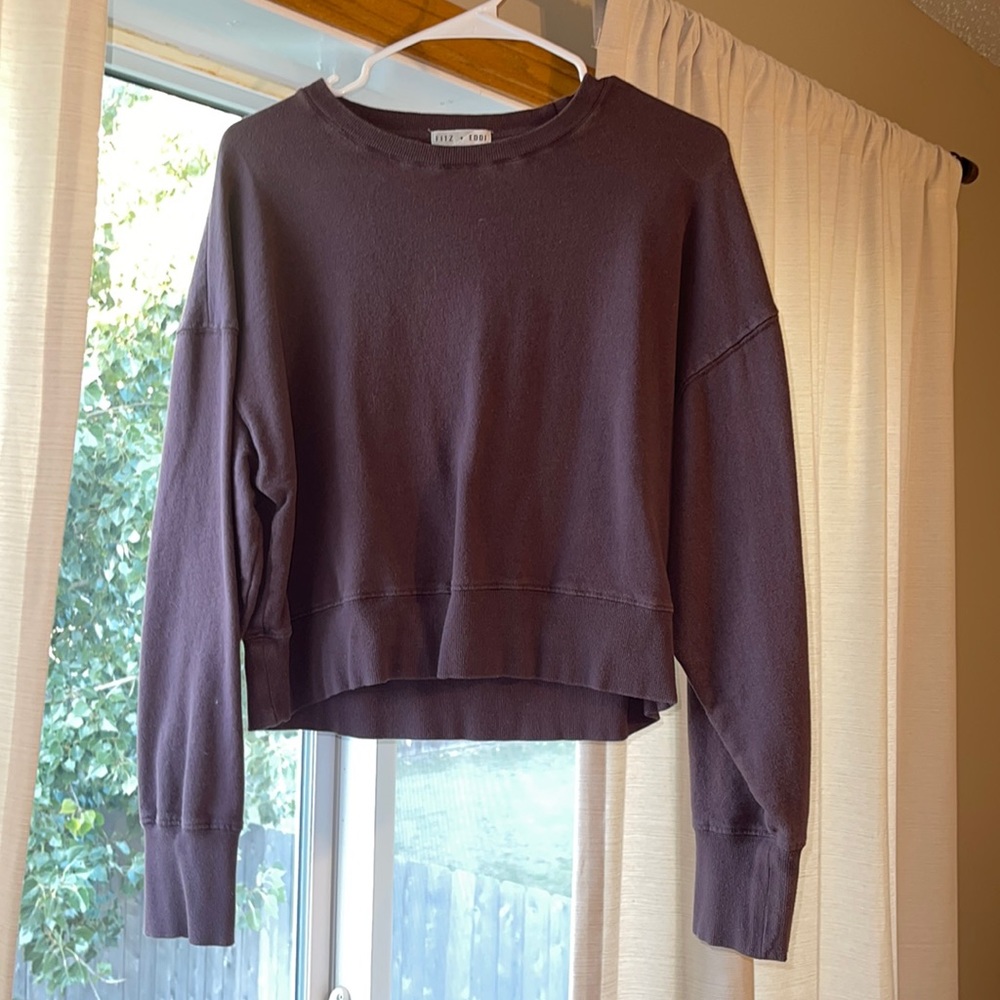 Fitz & Eddi - Buckle - Cropped Dark Purple Crew Neck